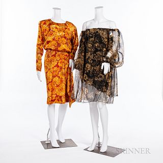 Two Saint Laurent Rive Gauche Cocktail Dresses