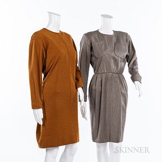 Two Saint Laurent Rive Gauche Dresses and an Unlabeled Tunic