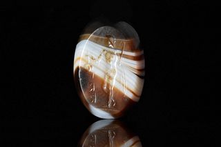 ROMAN BANDED AGATE INTAGLIO WITH NATURE DIVINITY
