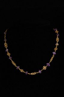 BYZANTINE GOLD NECKLACE WITH AMETHYST