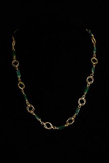 ROMAN GOLD NECKLACE WITH EMERALDS