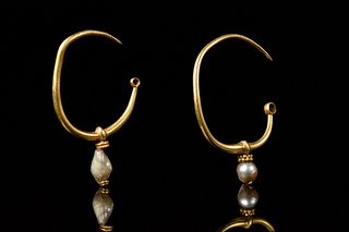 BYZANTINE GOLD EARRINGS WITH PEARL