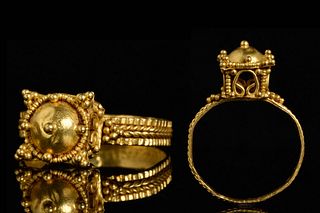 MEROVINGIAN GOLD FILIGREE ARCHITECTURAL RING
