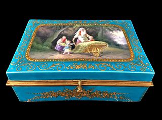 19th C. Sevres French Porcelain Jewelry Box