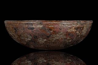 WESTERN ASIATIC BRONZE BOWL WITH PRECESSION OF ANIMALS