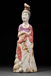CHINESE TANG DYNASTY TERRACOTTA FIGURE OF A COURT LADY - TL TESTED