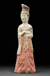 CHINESE TANG DYNASTY TERRACOTTTA FEMALE ATTENDANT - TL TESTED