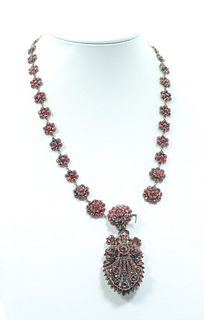 Victorian Garnet Mourning Necklace