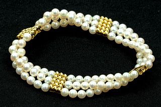 Mikimoto Akoya Cultured Pearl Bracelet - 18K