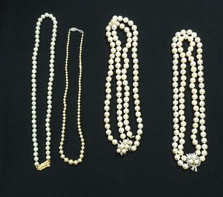 Estate Cultured Pearl Necklace Group