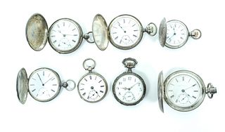 7 Silver Case Pocket Watches