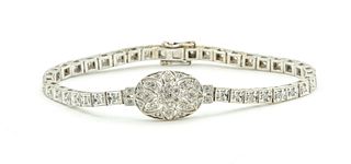 14K Art Deco Diamond Openwork Bracelet