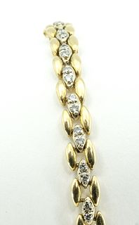 14K Yellow Gold & Diamond Bracelet