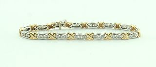 14K White & Yellow Gold, Diamond Bracelet