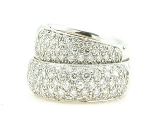 Ladies 18K White Gold Pave Diamond Ring