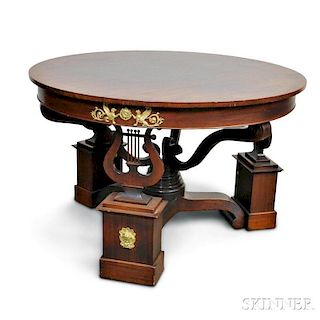 Empire-style Mahogany Dining Table with Lyre Base