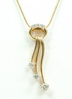 Designer Diamond & 14K Yellow Gold Necklace