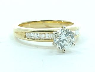 18K Diamond Solitaire Engagement Ring