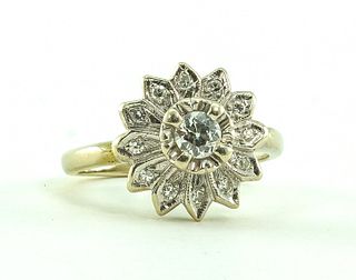 14K and Diamond Floral Setting Ring