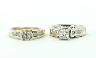 Two White Gold and Diamond Engagement Rings