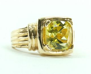 Designer 14K Yellow Gold & Citrine Ring