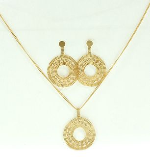 14K Necklace and Earrings