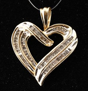 10K Gold and Diamond Heart Pendant