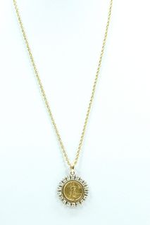 American Eagle 1/10th OZ Gold Coin Necklace