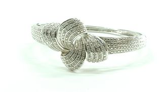 Diamond and Silver Plate Bracelet