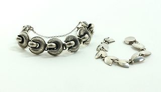 2 Sterling Silver Bracelets - Georg Jensen, Monet