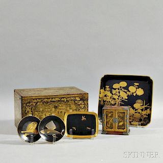 Six Asian Lacquered Items