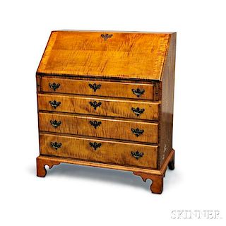 Queen Anne-style Tiger Maple Slant-lid Desk
