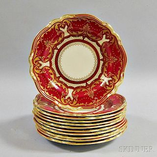 Set of Eleven Copeland Spode for Tiffany & Co. Porcelain Dinner Plates