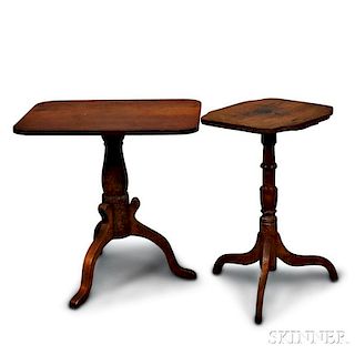 Two Federal-style Maple Candlestands