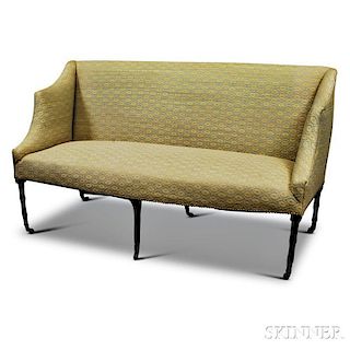 Georgian-style Upholstered, Bamboo-turned, Square-back Sofa