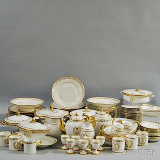 Approximately Seventy-three Pieces of Gilt Sevres Porcelain Tableware