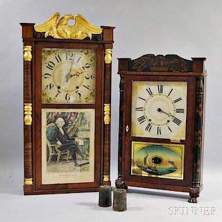 Two American Mahogany Shelf Clocks