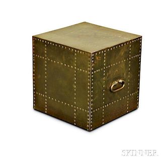 Brass-clad Cube Table