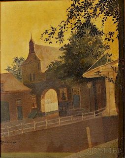 Adriaan Barnouw (American/Dutch, 1877-1968)       Town Scene with Church.