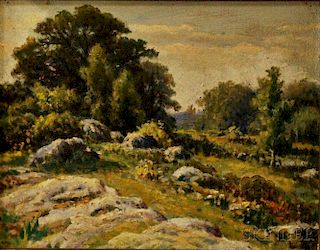 Eugene Ferguson (Rhode Island, 19th/20th Century)       Landscape of a Rocky Hillside.