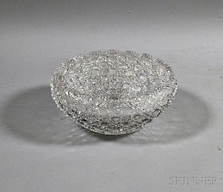 Colorless Cut Glass Fruit Bowl