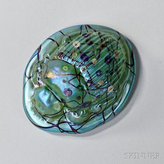 Modern Iridescent Glass Scarab Paperweight