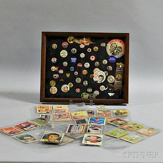 Group of Trading Cards and Political Pins