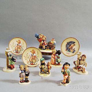 Ten Ceramic Hummel Figures