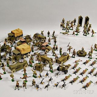 Approximately 126 Britains WWI and WWI Soldiers and Vehicles