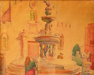 American School, 20th Century      View of a Fountain, Sicily.