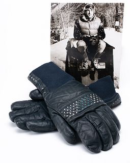 Andy Warhol, Am. 1928-1987, "Jon Gould Sitting Near Bridge", Gelatin silver print, unframed and gloves