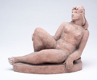 Robert Laurent, Am. 1890-1970, Reclining Nude, c. 1939, Cast stone