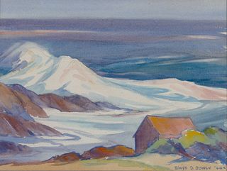 Elwyn George Gowen, Am. 1895-1954, "Surf" 1944, Watercolor on paper, framed under glass
