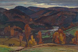 William Lester Stevens, Am. 1888-1969, Vermont Hills, Oil on canvas, framed